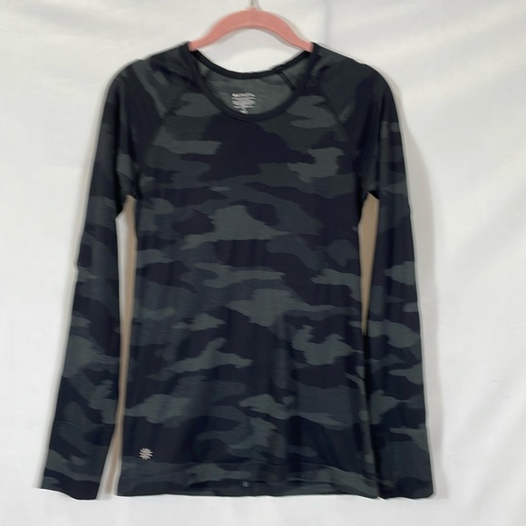 Athleta Tops - Athleta Top Shirt Long Sleeve Black Gray Camo Size Small EUC